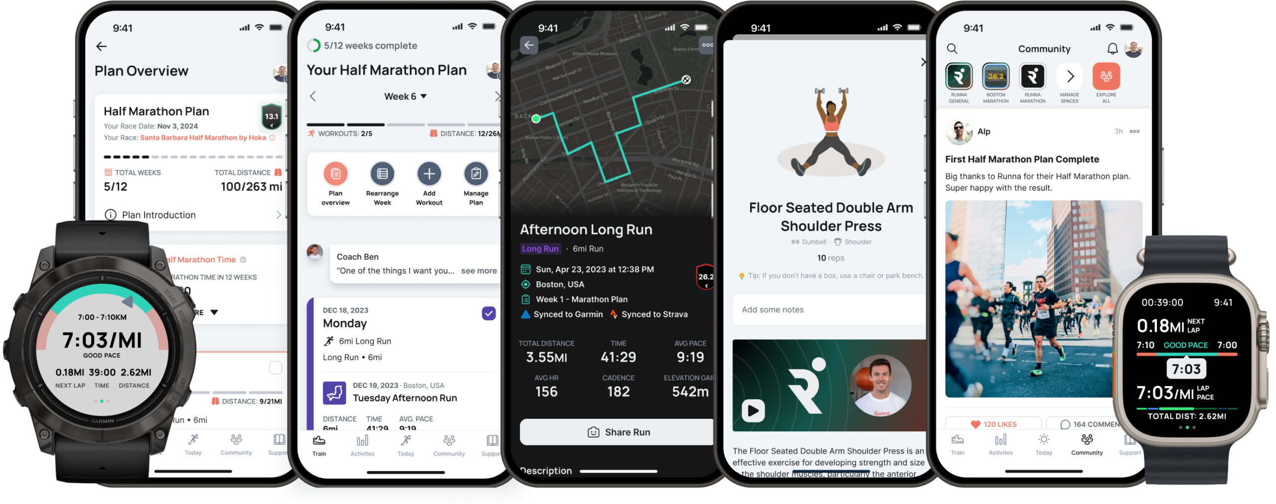 Runna app on phones and watch